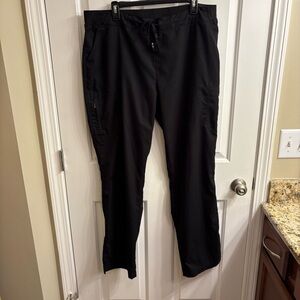 TALL Grey's Anatomy Women's Black Cargo Straight Leg Scrub Pants XL TALL